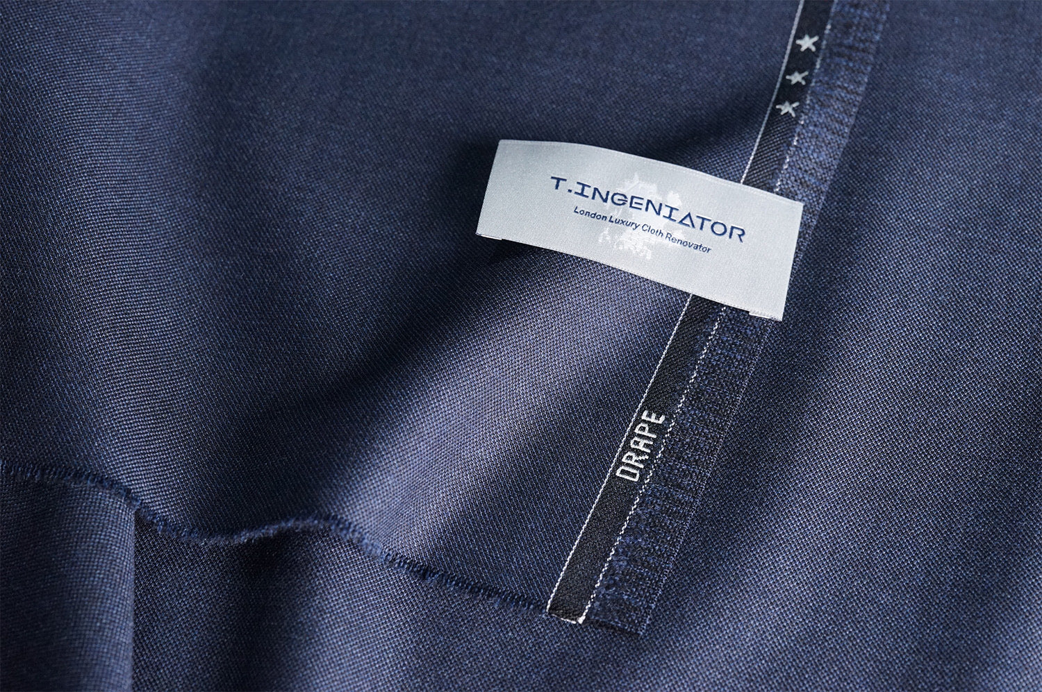 T4515 fabric swatch — Navy Blue , 360 gsm, Draperì Corsini