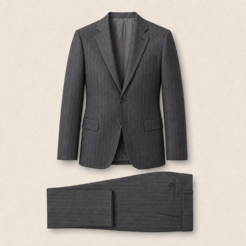 T4520 two-piece suit — Charcoal merino wool