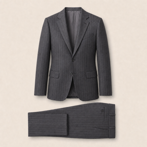 T4520 two-piece suit — Charcoal merino wool