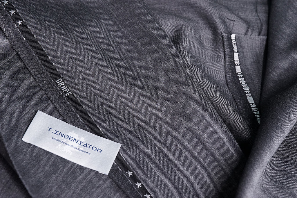 T4521 fabric swatch — Dark Gray , 360 gsm, Draperì Corsini