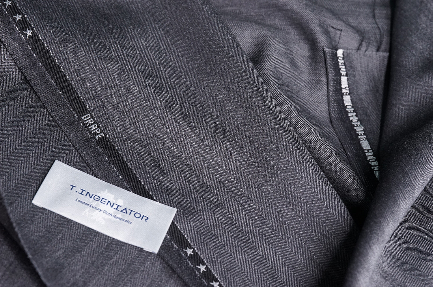 T4521 fabric swatch — Dark Gray , 360 gsm, Draperì Corsini