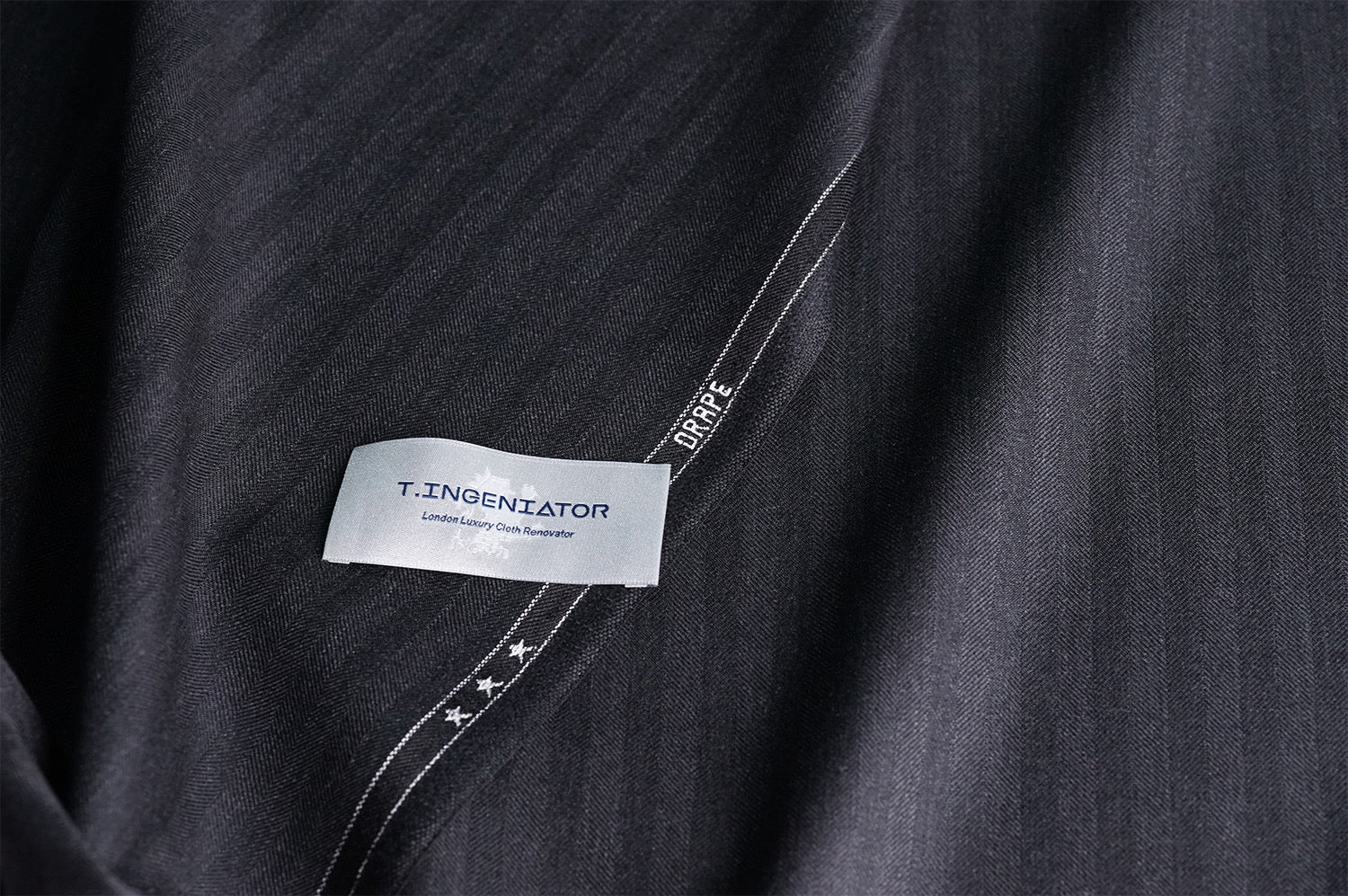 T4522 fabric swatch — Black , 360 gsm, Draperì Corsini