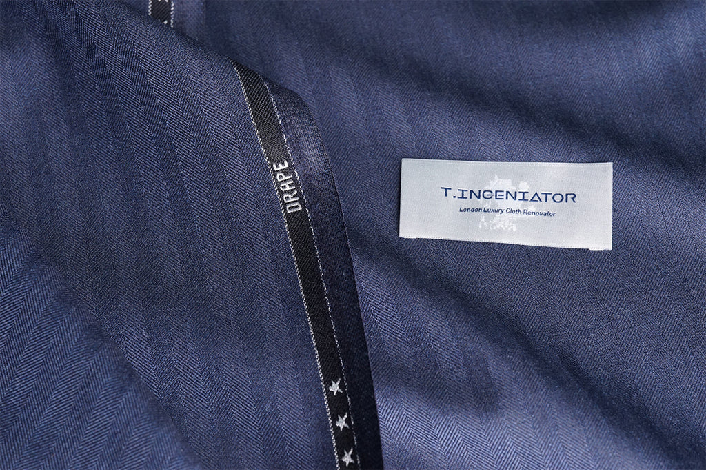 T4523 fabric swatch — Dark Navy , 360 gsm, Draperì Corsini