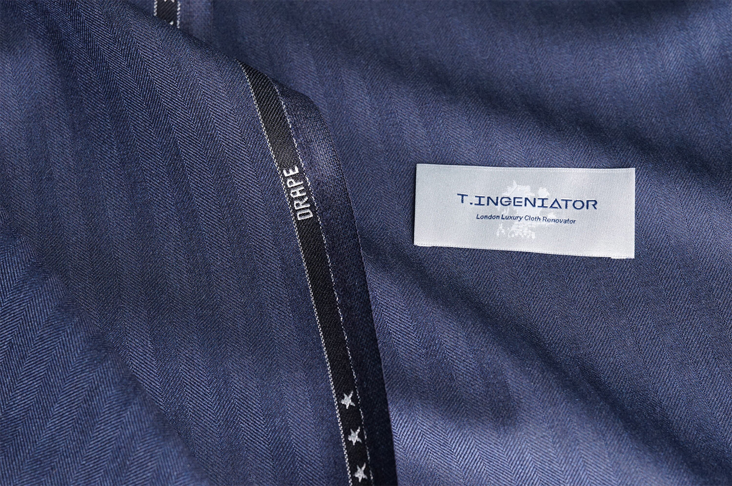 T4523 fabric swatch — Dark Navy , 360 gsm, Draperì Corsini