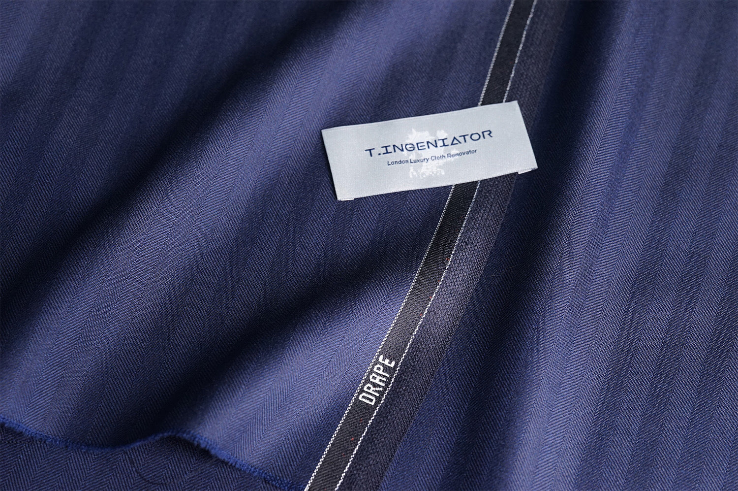 T4524 fabric swatch — Dark Navy , 360 gsm, Draperì Corsini