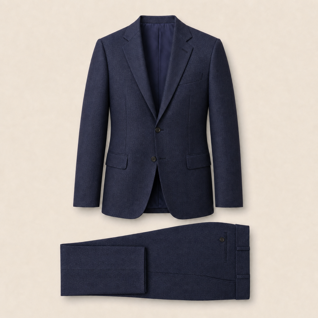 T4525 two-piece suit — Dark Navy merino wool