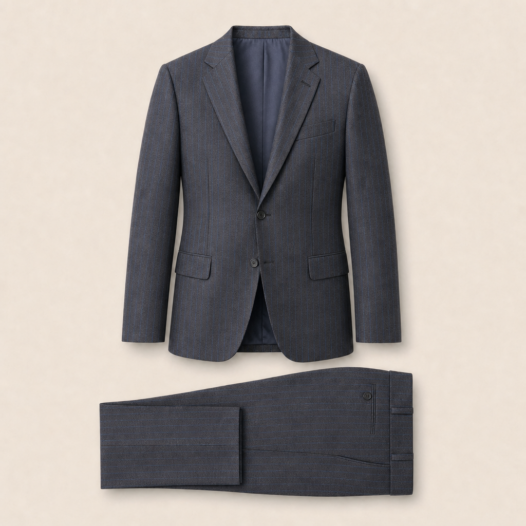 T4527 two-piece suit — Dark Gray merino wool