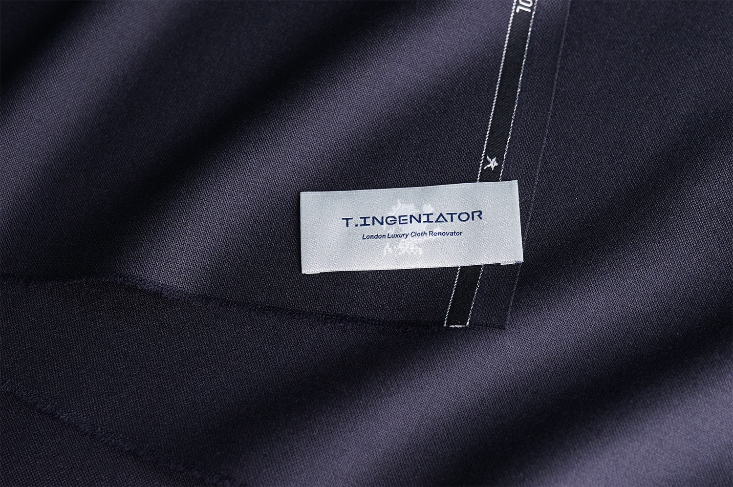 T4534 fabric swatch — Dark Navy , 360 gsm, Draperì Corsini