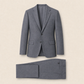 T4537 two-piece suit — Dark Gray merino wool