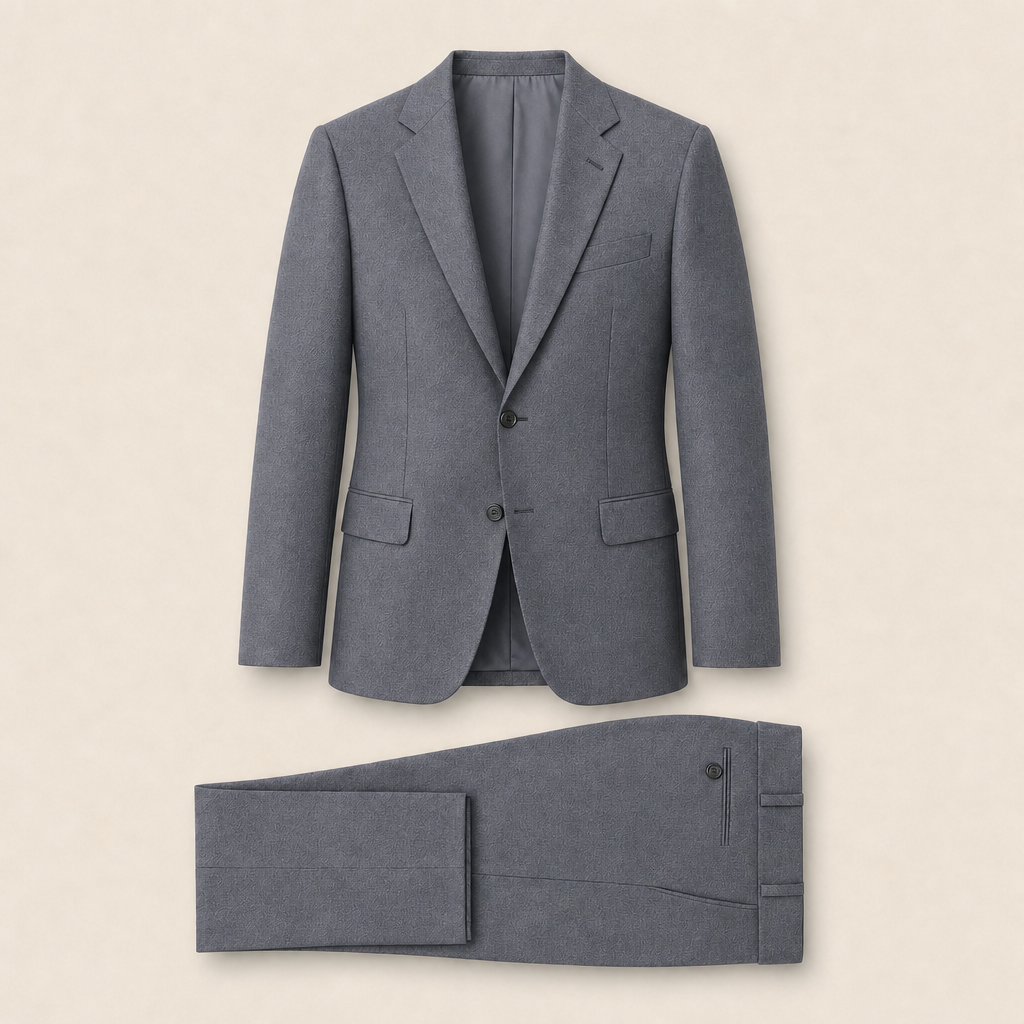 T4537 two-piece suit — Dark Gray merino wool