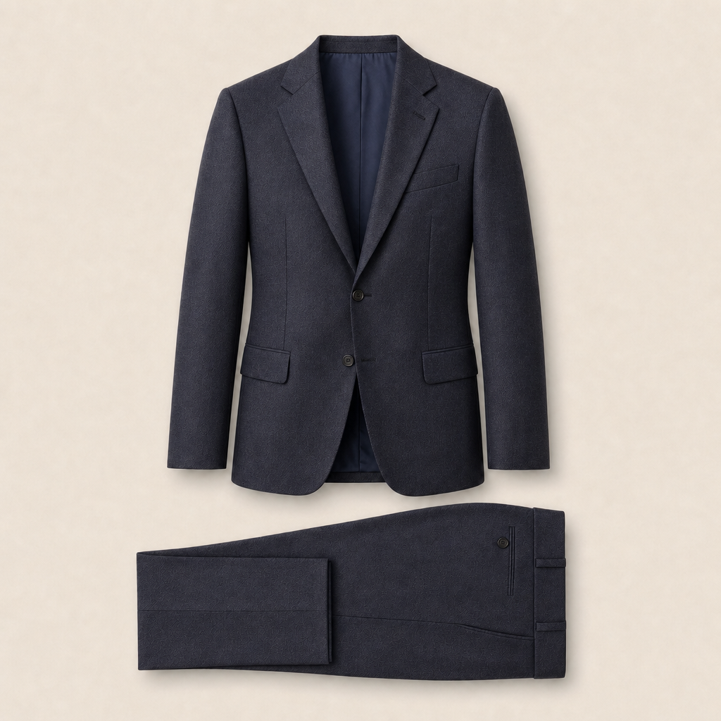 T4539 two-piece suit — Dark Navy merino wool