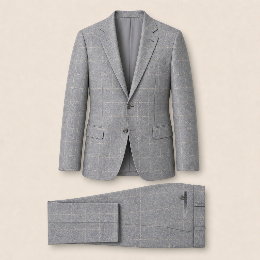 T6700 two-piece suit — Gray merino wool