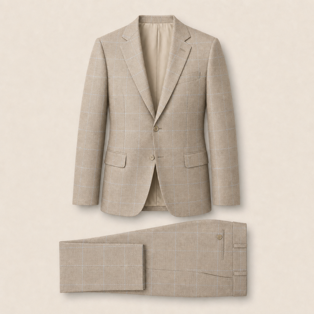 T6702 two-piece suit — Light Gray merino wool