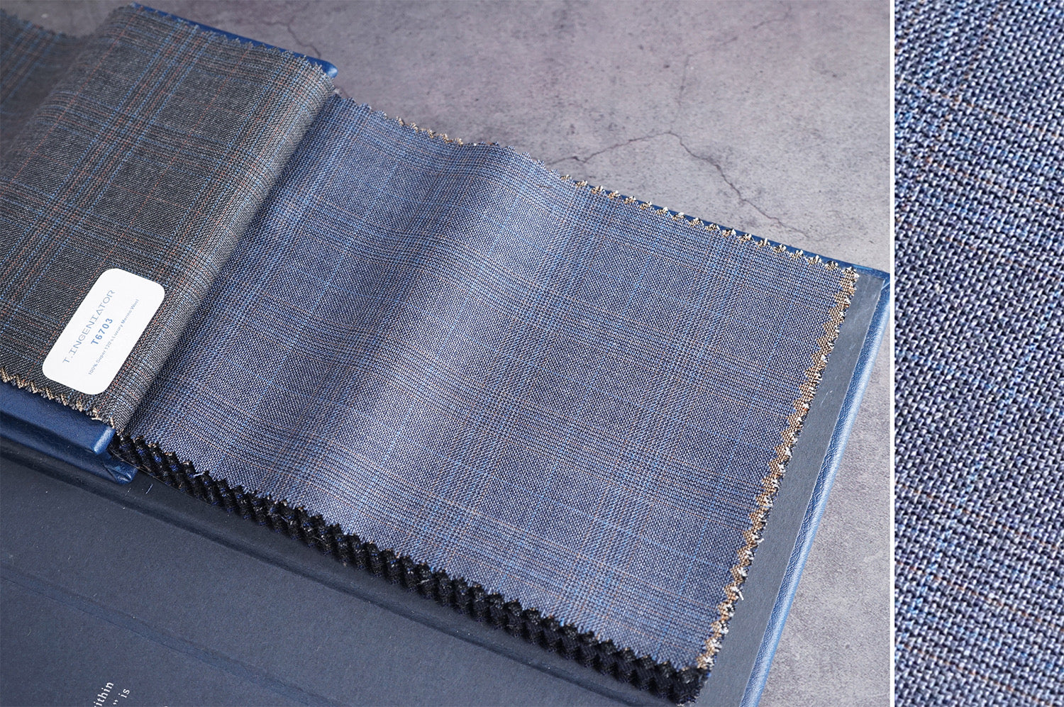 T6704 fabric swatch — Dark Navy , 280 gsm, Draperì Corsini