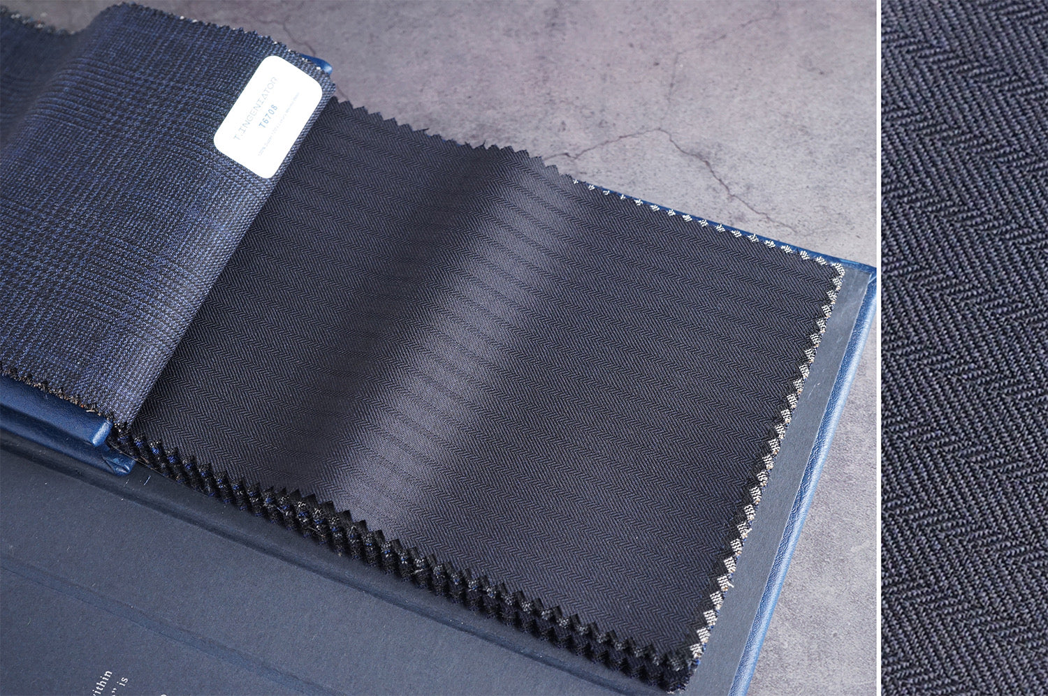 T6709 fabric swatch — Dark Navy , 280 gsm, Draperì Corsini