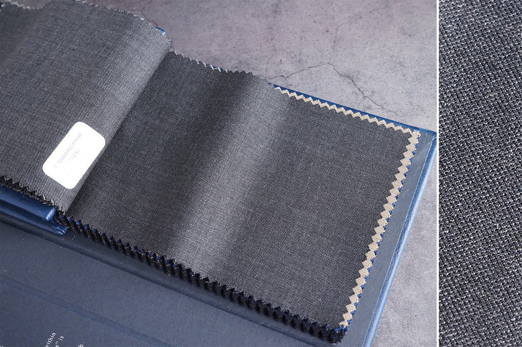 T6713 fabric swatch — Dark Navy , 280 gsm, Draperì Corsini