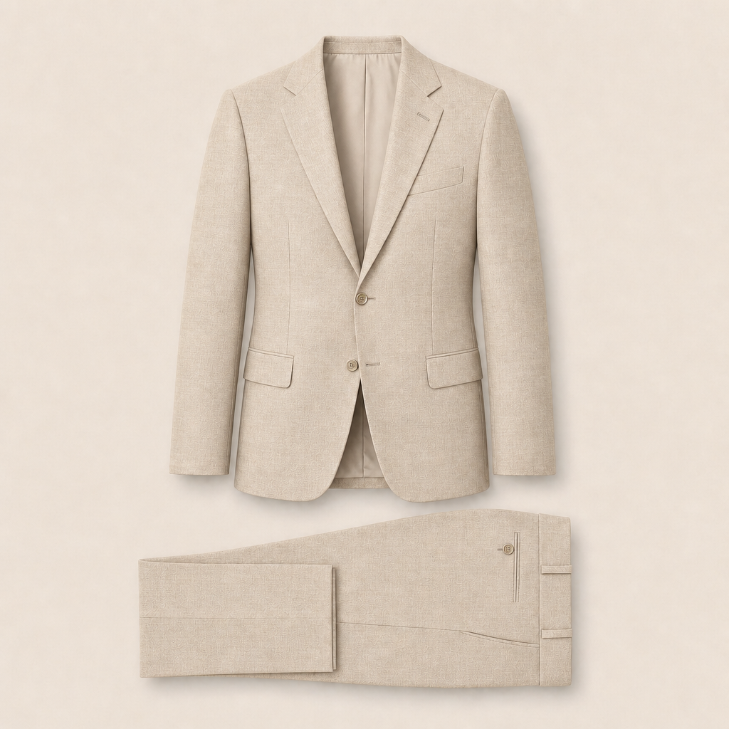 T6714 two-piece suit — Light Gray merino wool