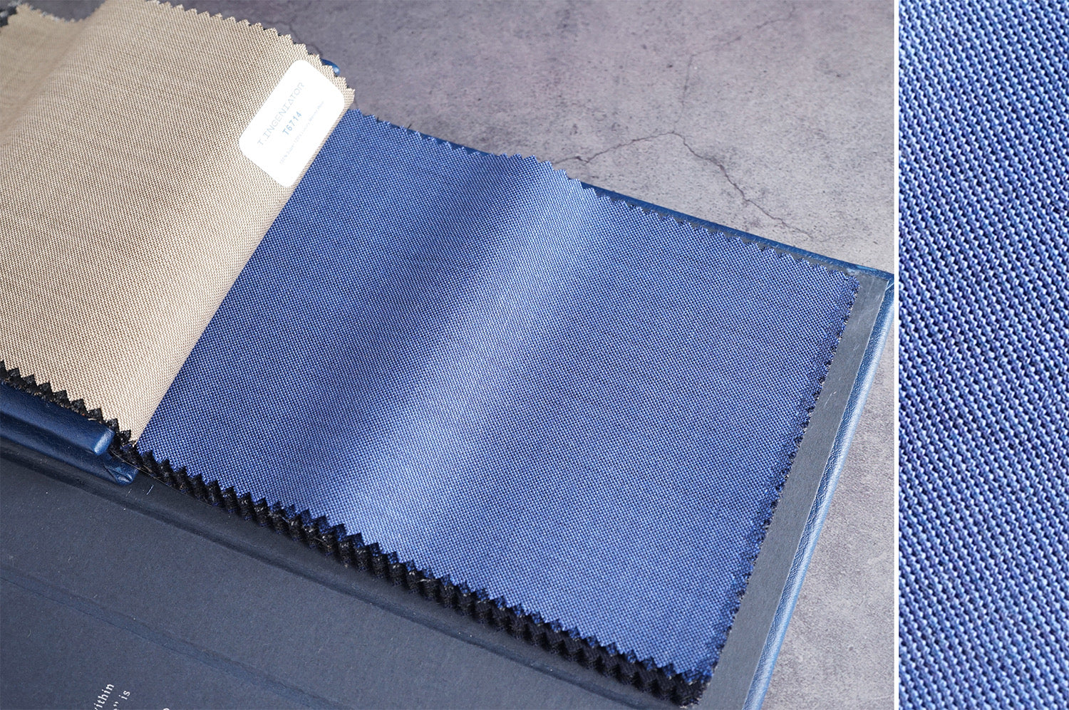 T6715 fabric swatch — Dark Navy , 280 gsm, Draperì Corsini