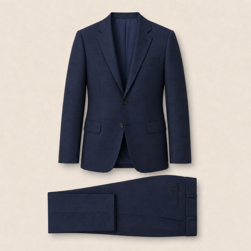 T6718 two-piece suit — Black merino wool