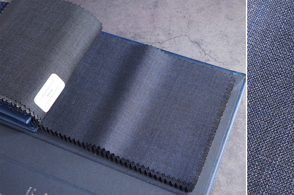 T6725 fabric swatch — Dark Navy , 280 gsm, Draperì Corsini