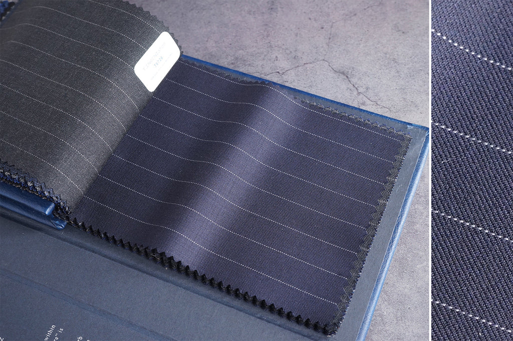 T6727 fabric swatch — Dark Navy , 280 gsm, Draperì Corsini