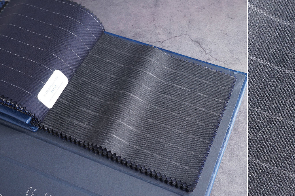 T6728 fabric swatch — Dark Navy , 280 gsm, Draperì Corsini