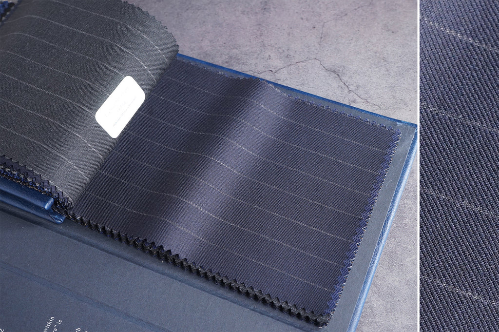 T6729 fabric swatch — Dark Navy , 280 gsm, Draperì Corsini