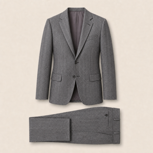 T6731 two-piece suit — Dark Gray merino wool