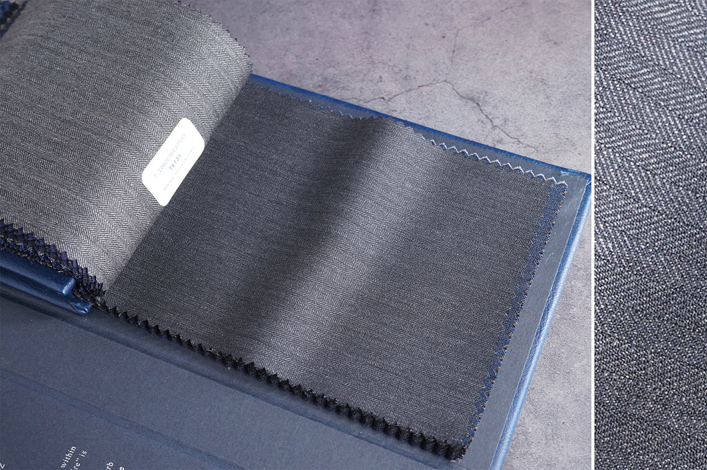 T6732 fabric swatch — Dark Navy , 280 gsm, Draperì Corsini