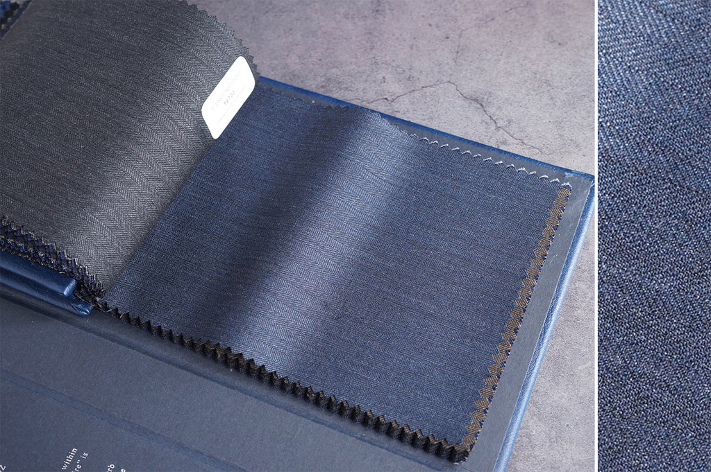 T6733 fabric swatch — Dark Navy , 280 gsm, Draperì Corsini