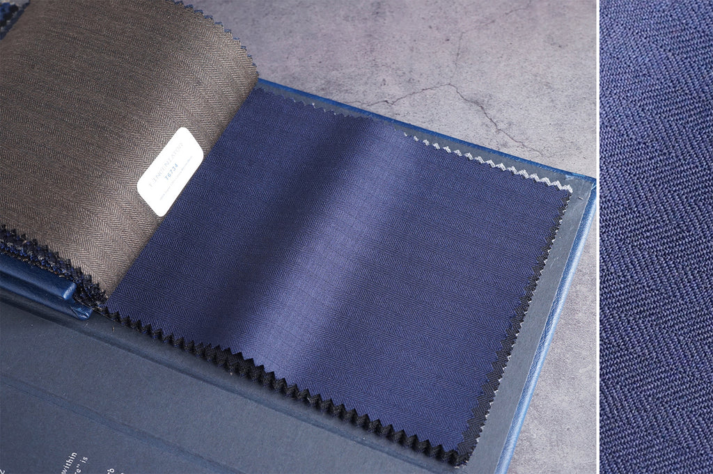 T6735 fabric swatch — Dark Navy , 280 gsm, Draperì Corsini