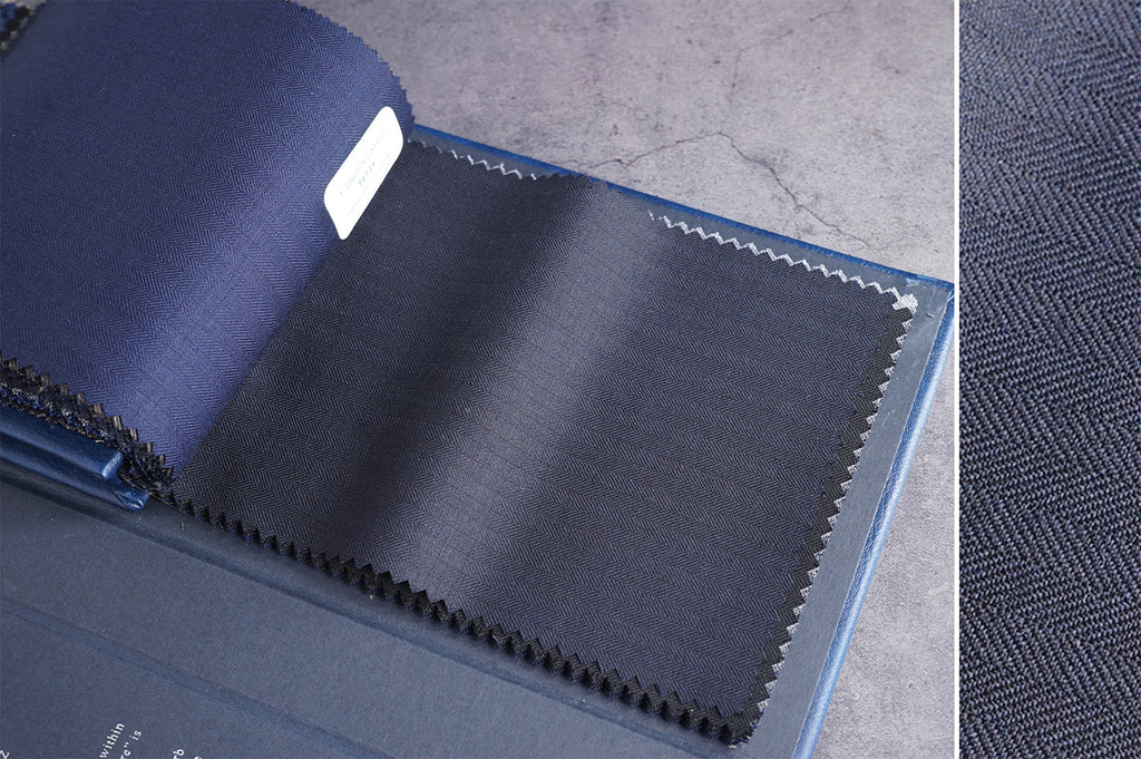 T6736 fabric swatch — Dark Navy , 280 gsm, Draperì Corsini