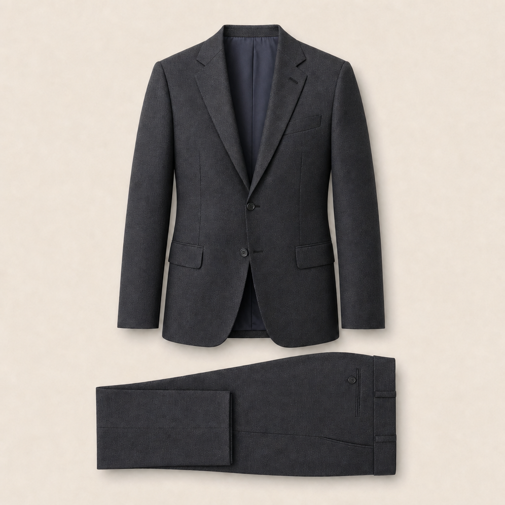 T6742 two-piece suit — Dark Gray merino wool