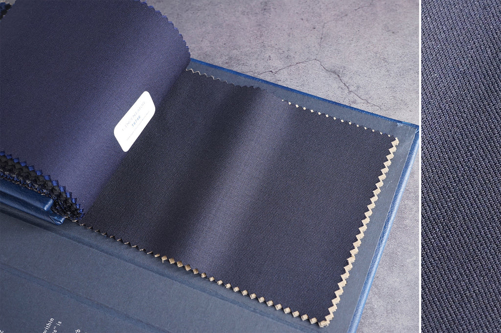 T6747 fabric swatch — Dark Navy , 280 gsm, Draperì Corsini