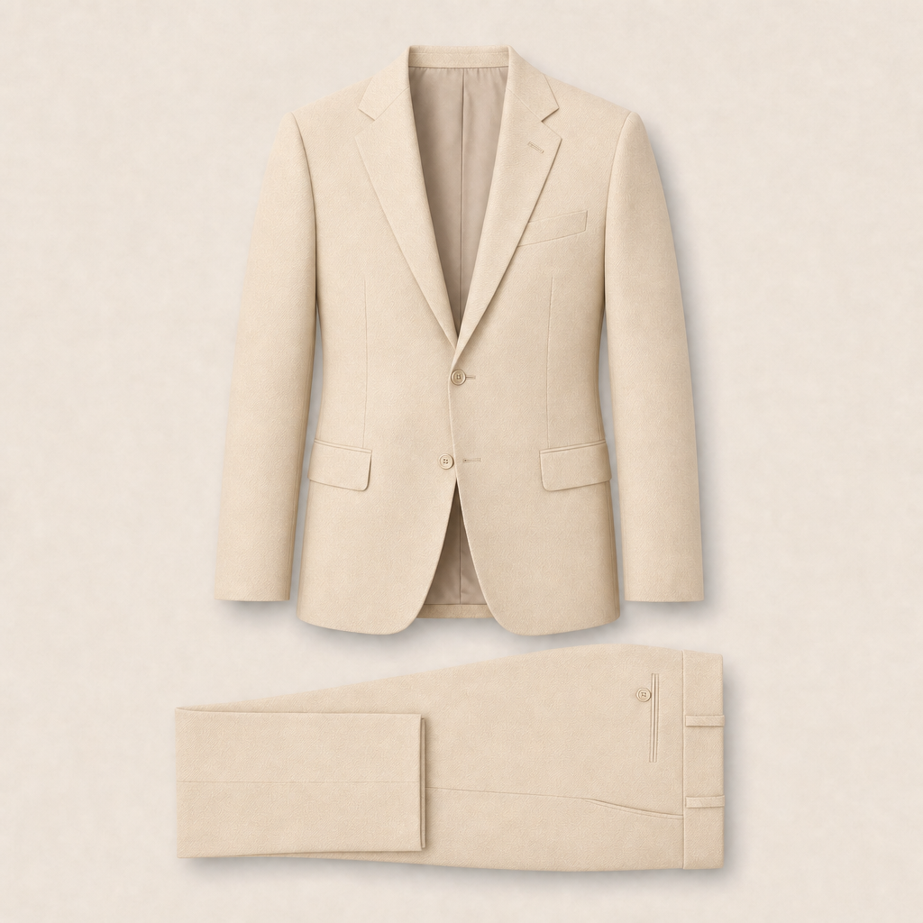 T6748 two-piece suit — Light Gray merino wool