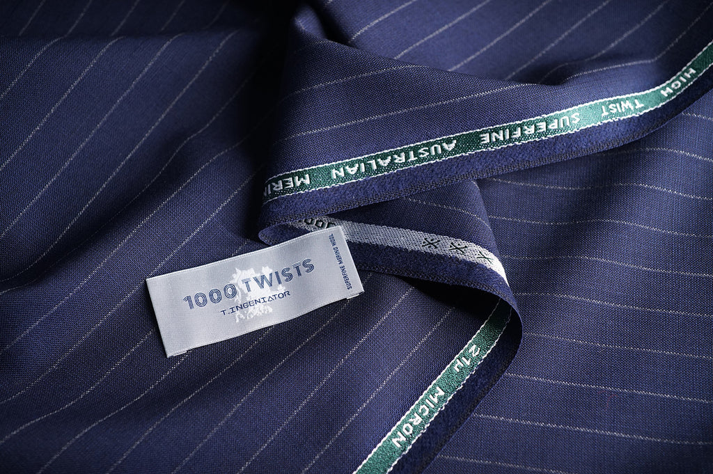 T7303 fabric swatch — Dark Navy , 290 gsm, Draperì Corsini
