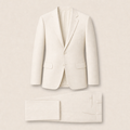 T7308 two-piece suit — Cream merino wool