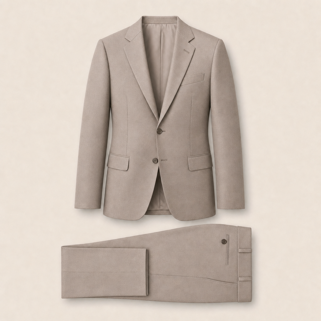 T7310 two-piece suit — Cream merino wool