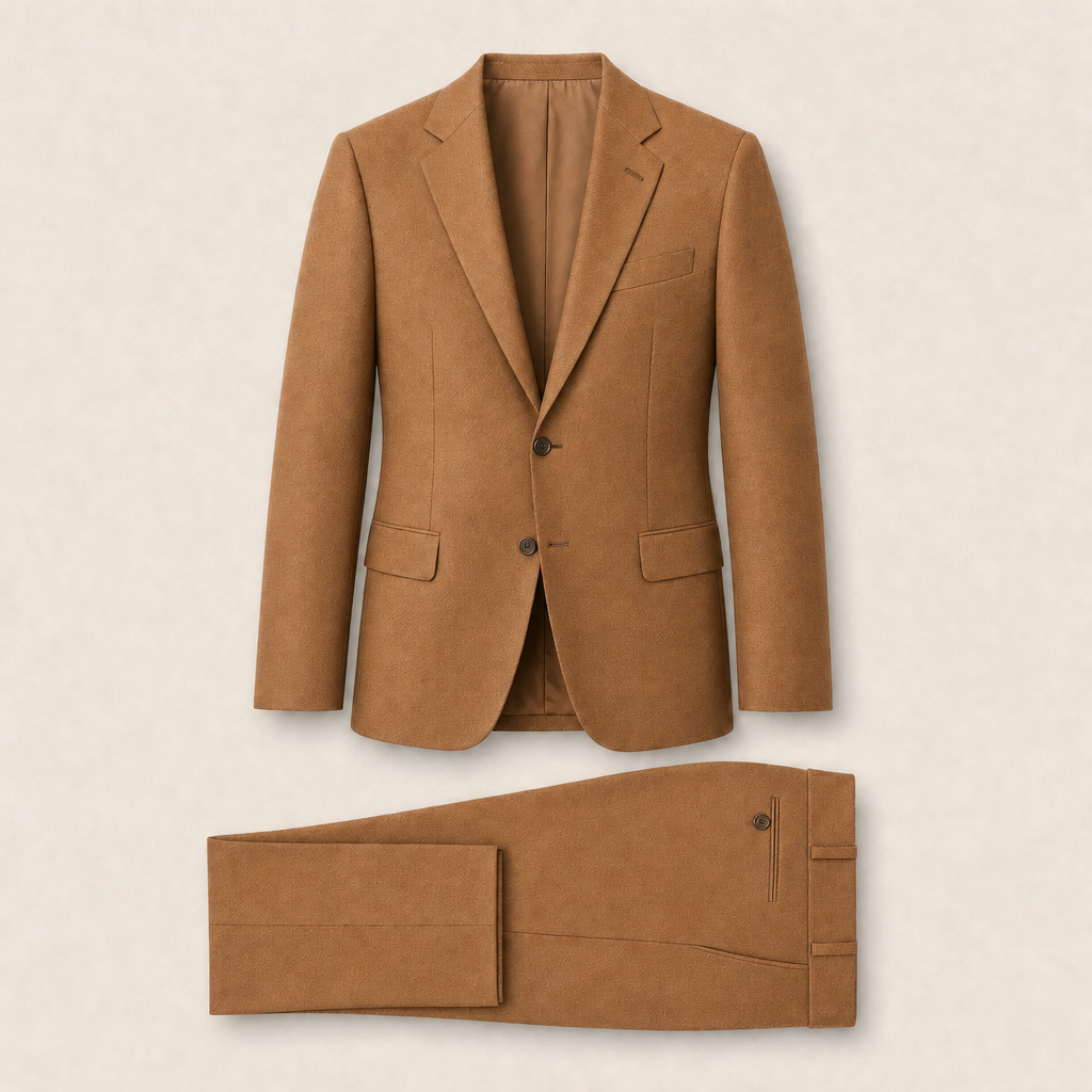 T7317 two-piece suit — Cream merino wool