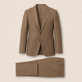 T7318 two-piece suit — Tan merino wool