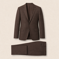 T7319 two-piece suit — Dark Brown merino wool