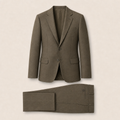 T7322 two-piece suit — Tan merino wool