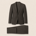 T7323 two-piece suit — Black merino wool