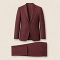 T7324 two-piece suit — Burgundy merino wool