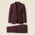 T7325 two-piece suit — Burgundy merino wool