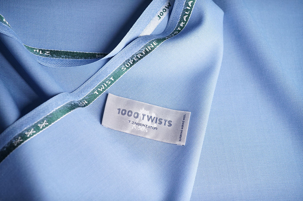 T7326 fabric swatch — Light Blue , 290 gsm, Draperì Corsini