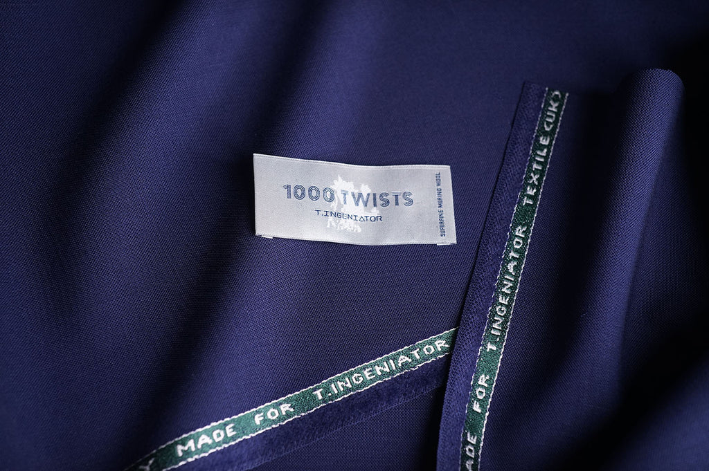 T7329 fabric swatch — Navy Blue , 290 gsm, Draperì Corsini