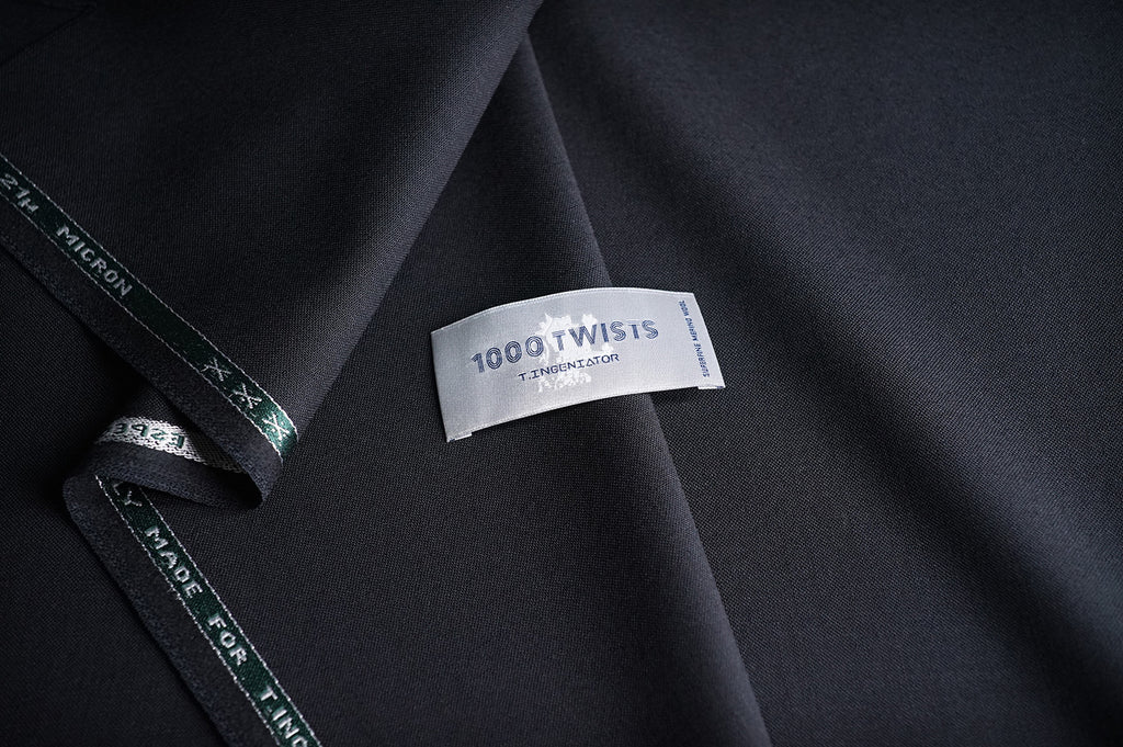 T7333 fabric swatch — Dark Navy , 290 gsm, Draperì Corsini