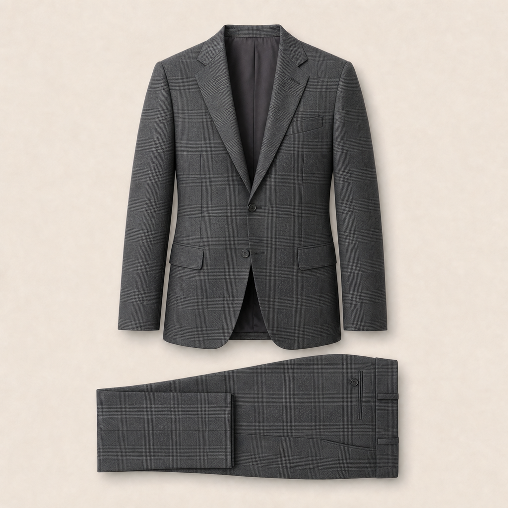 T7336 two-piece suit — Dark Green merino wool