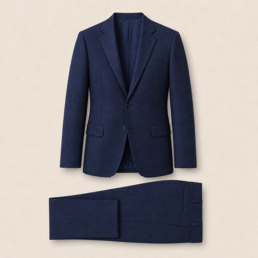 T7338 two-piece suit — Black merino wool